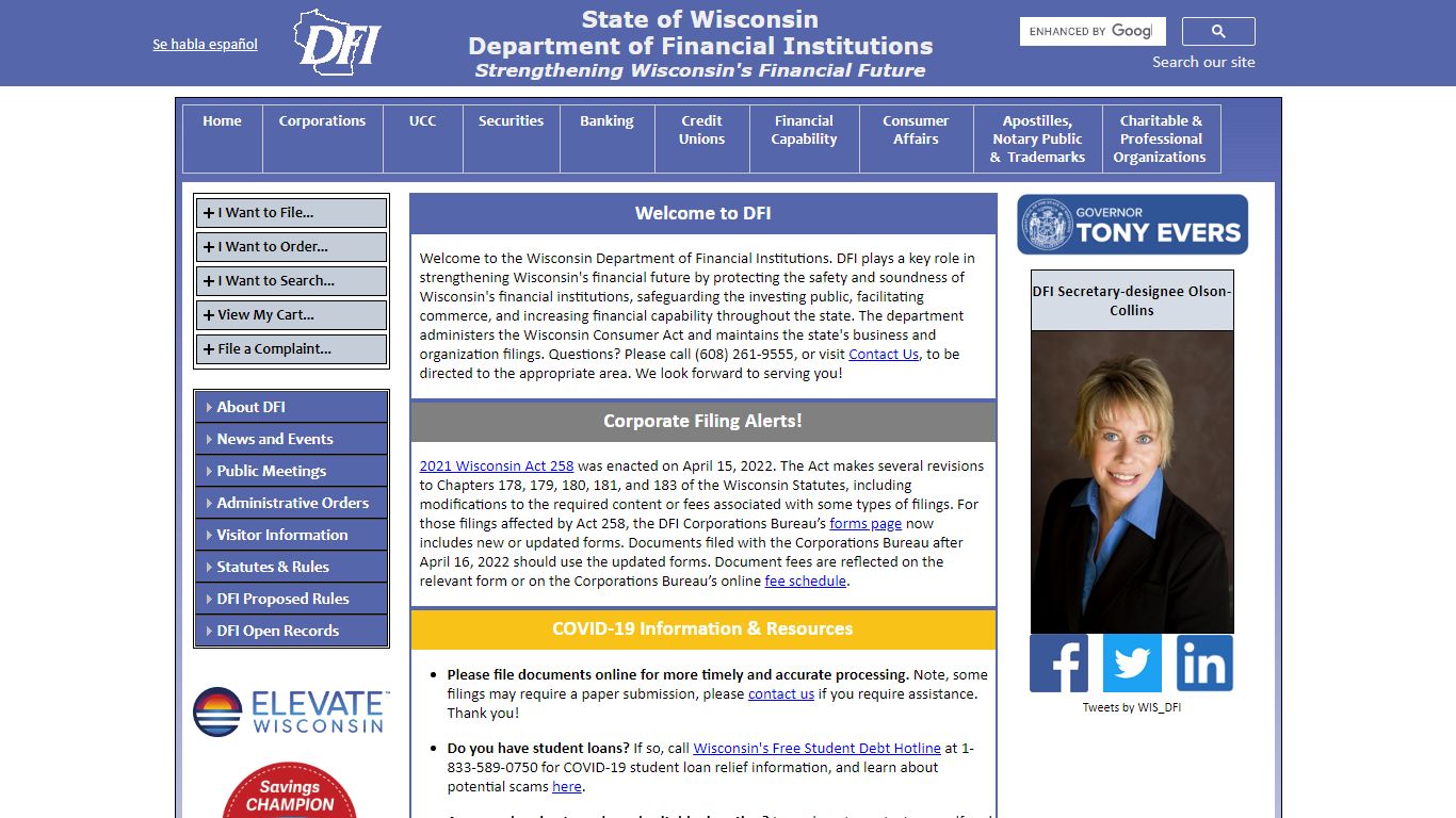Wisconsin Department of Financial Institutions